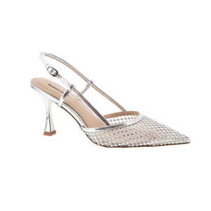Lola Cruz slingback zilver